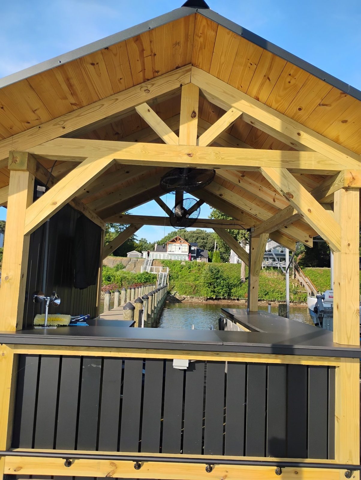 Finished timber porch railing detail