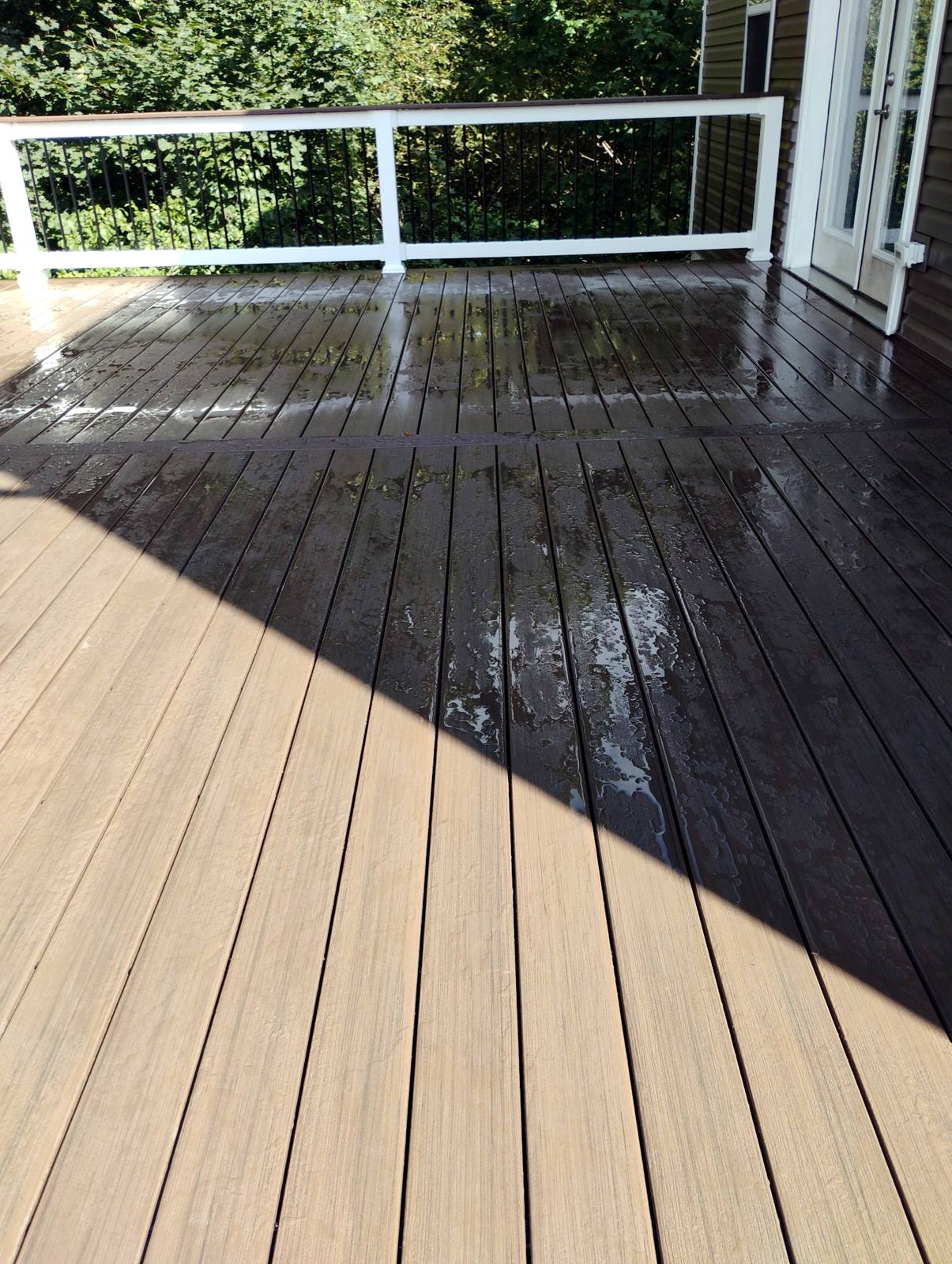 Finished deck railing and porch detail