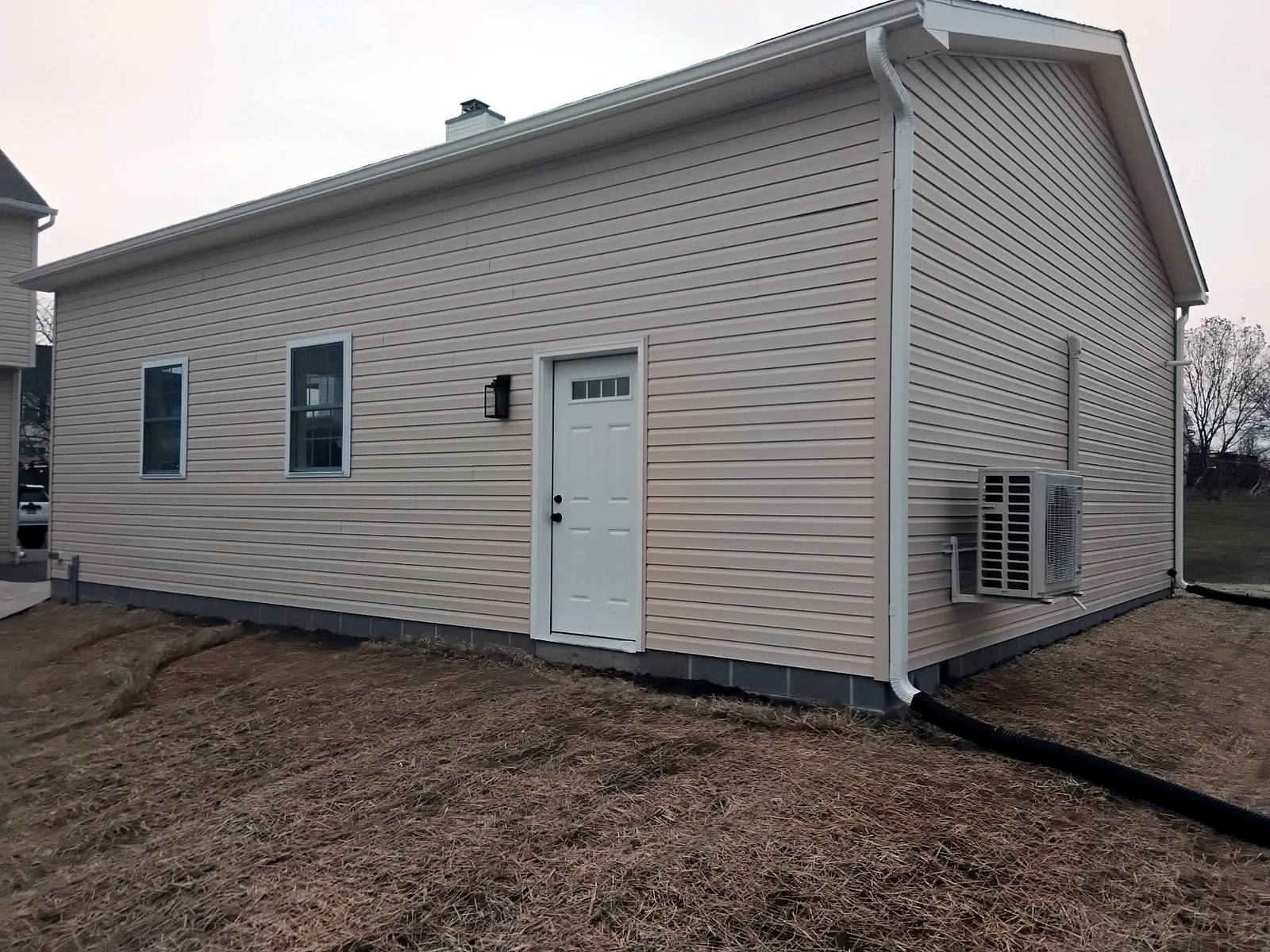 Large completed metal garage and workshop