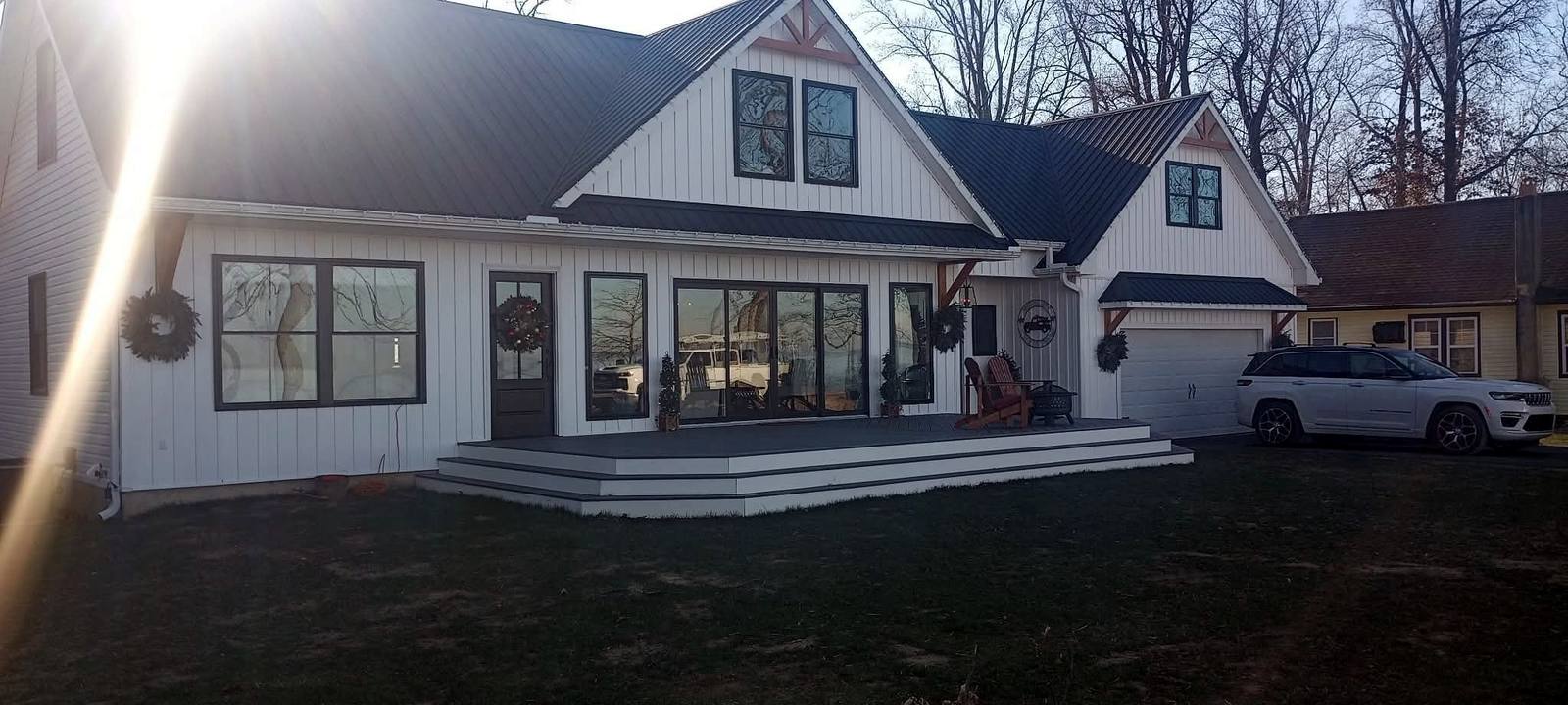 Completed dark-sided ranch home