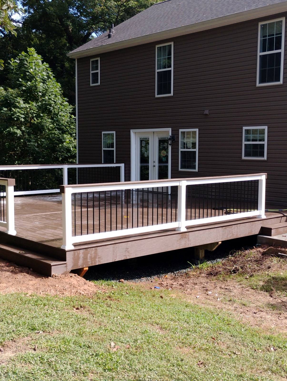 Finished porch and deck construction detail
