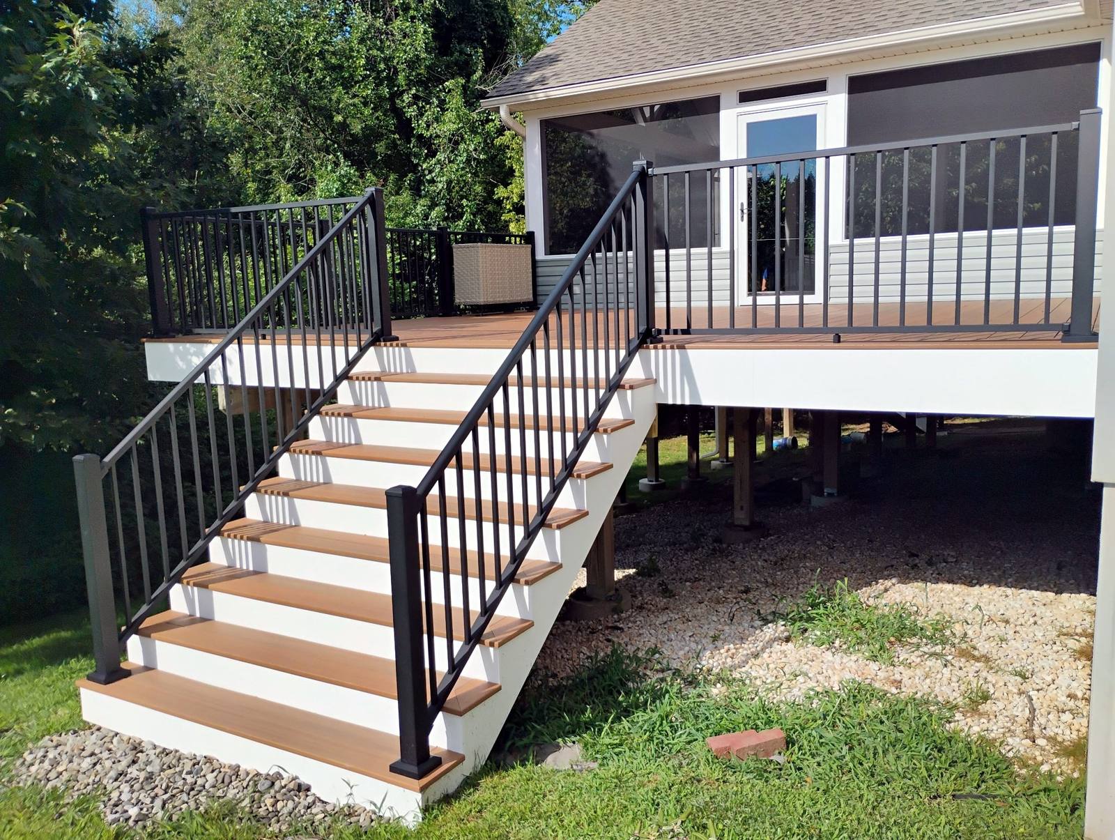 Completed backyard deck and covered porch