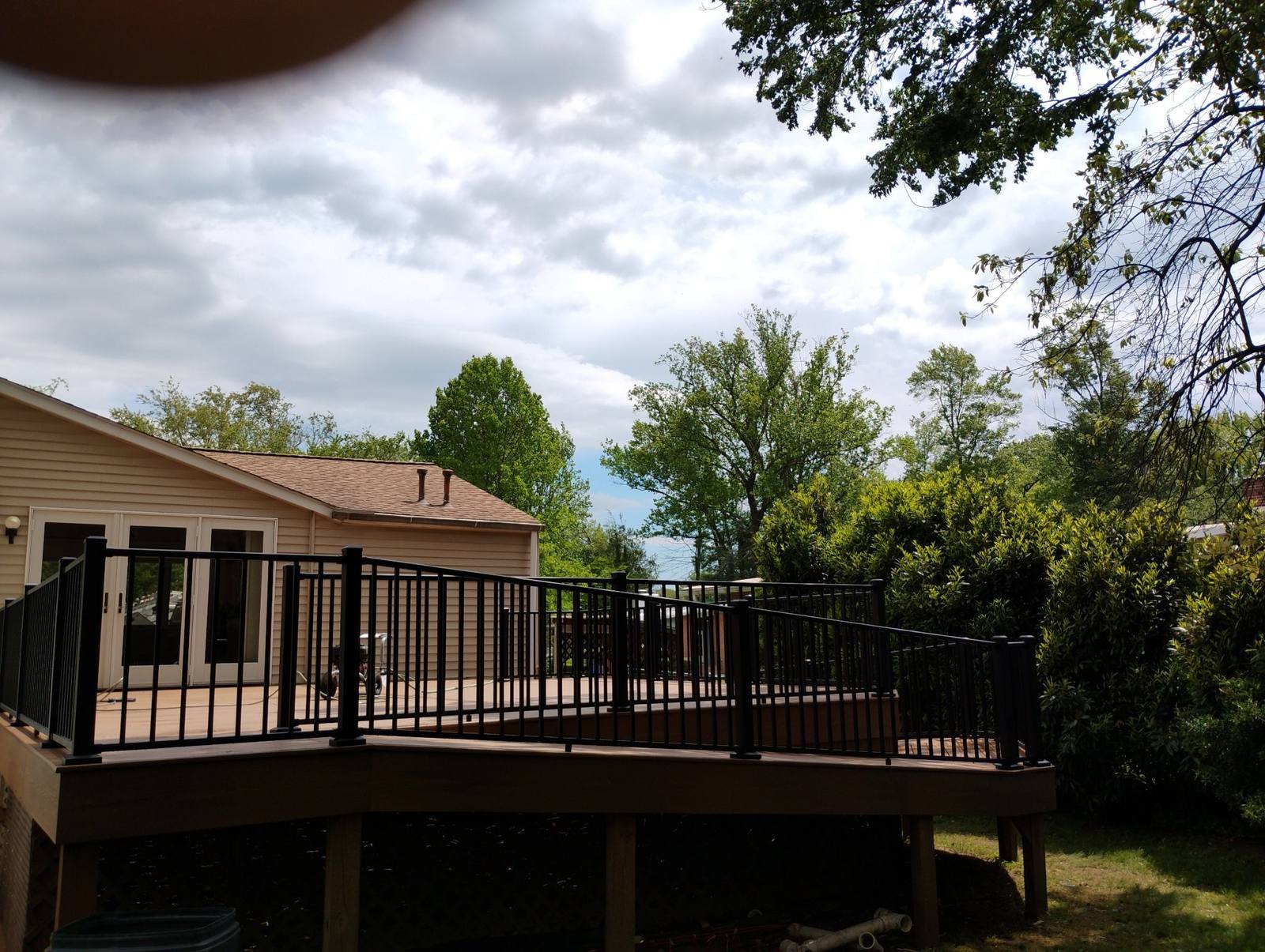 Completed poolside deck and railing