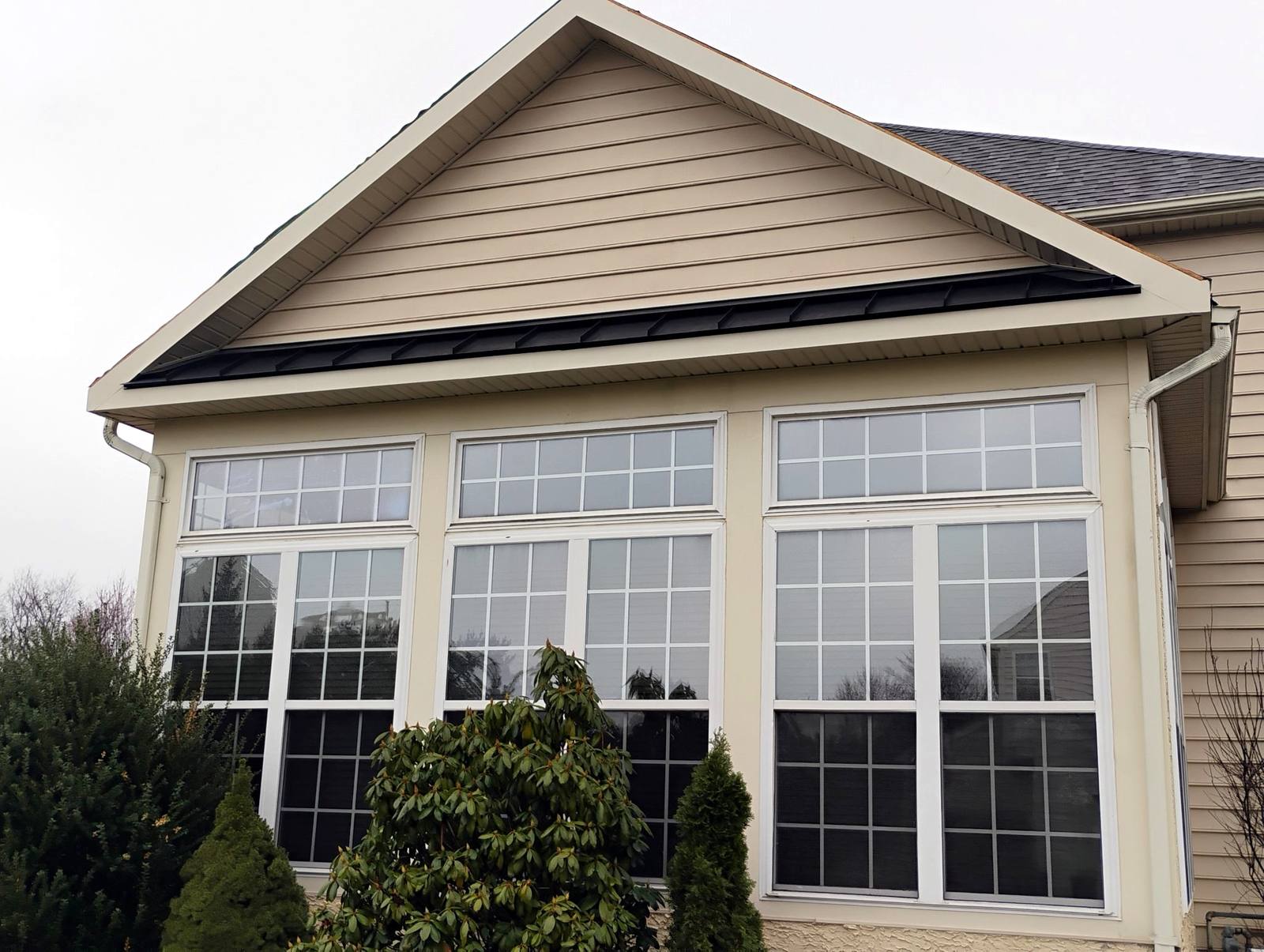 Completed covered porch and home exterior