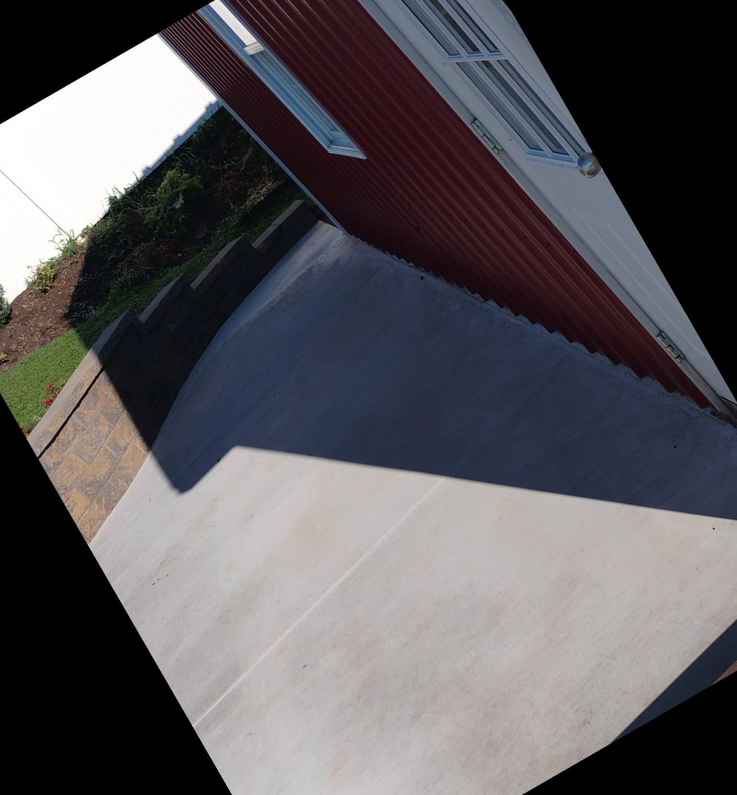 Finished concrete patio with clean expansion joints