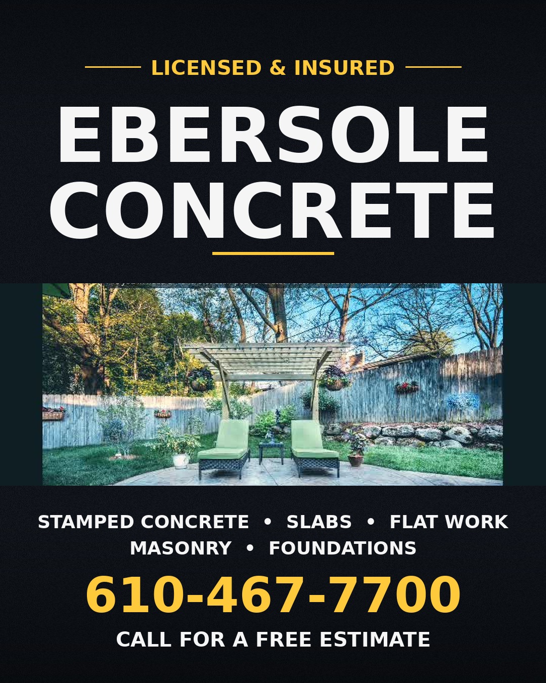 Ebersole Concrete still advertisement